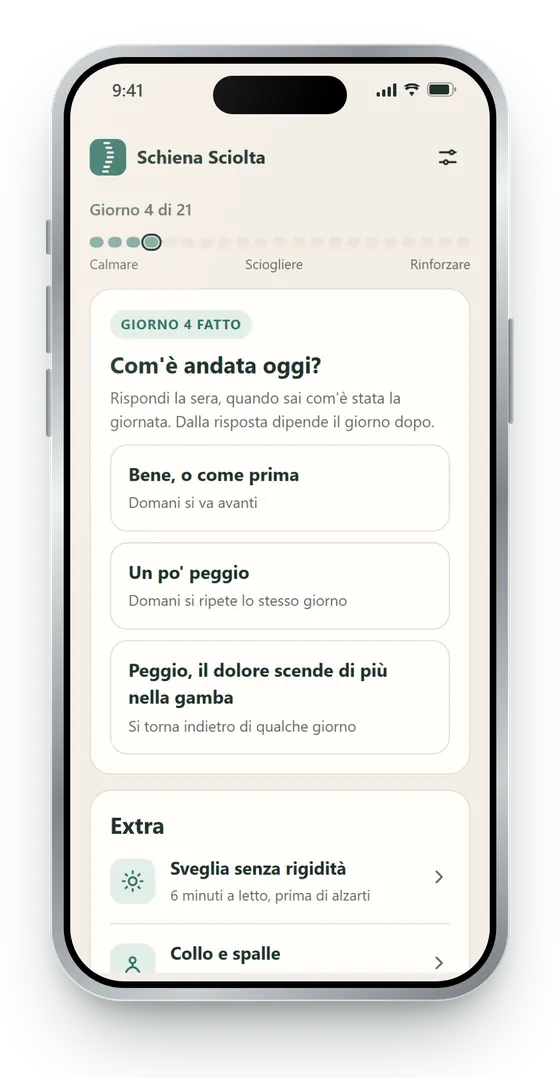 La domanda della sera nell'app